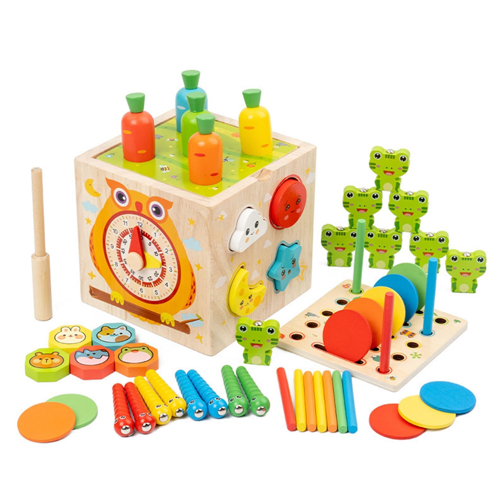 Afufu Wooden Activity Cube